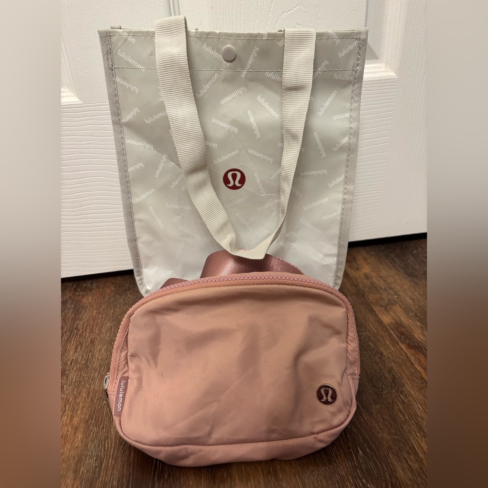 Lululemon Athletica Pink Belt Bag Includes Store Shopping Bag